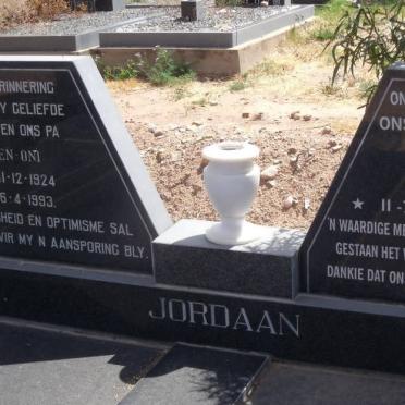 JORDAAN Ben-oni 1924-1983 &amp; Caroline 1929-2007