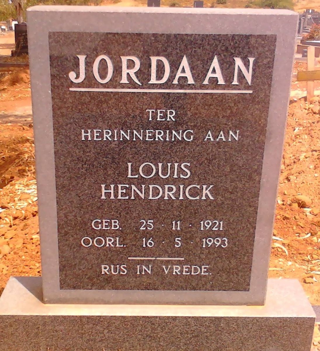 JORDAAN Louis Hendrick 1921-1993