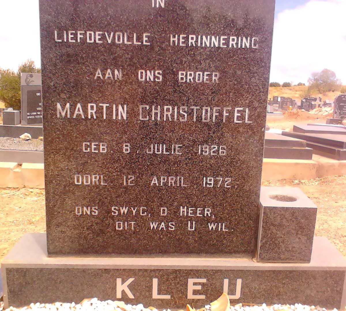 KLEU Martin Christoffel 1926-1972