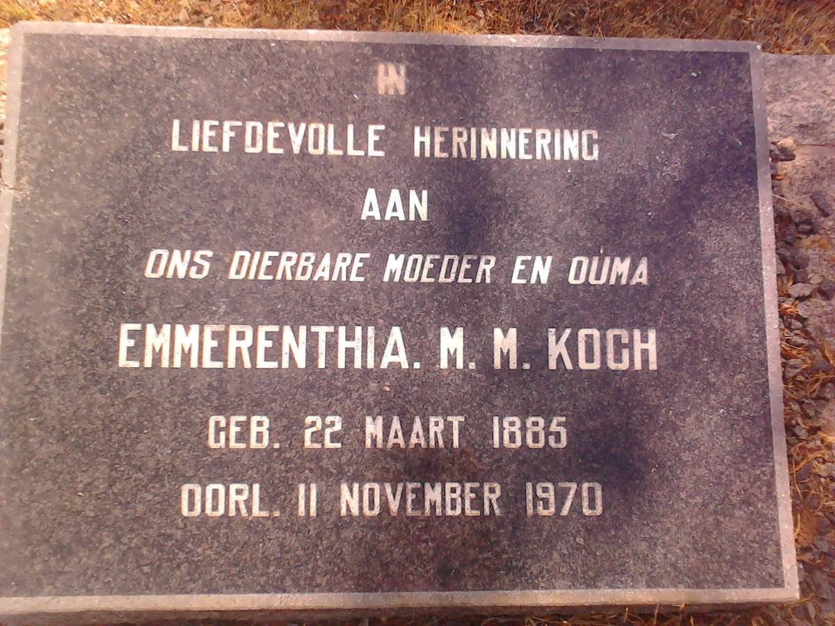 KOCH Emmerentia M.M. 1885-1970
