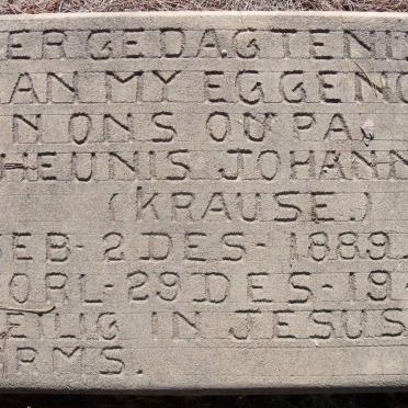 KRAUSE Theunis Johannes 1889-1947