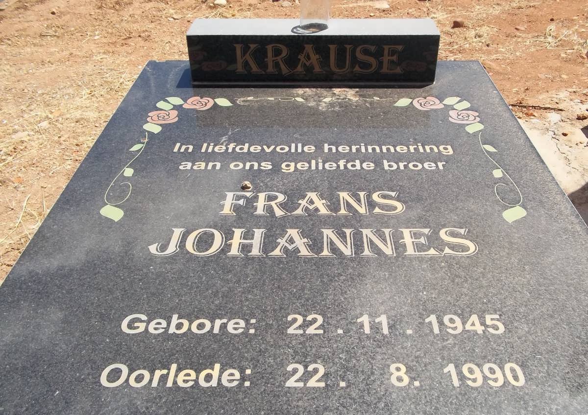 KRAUSE Frans Johannes 1945-1990