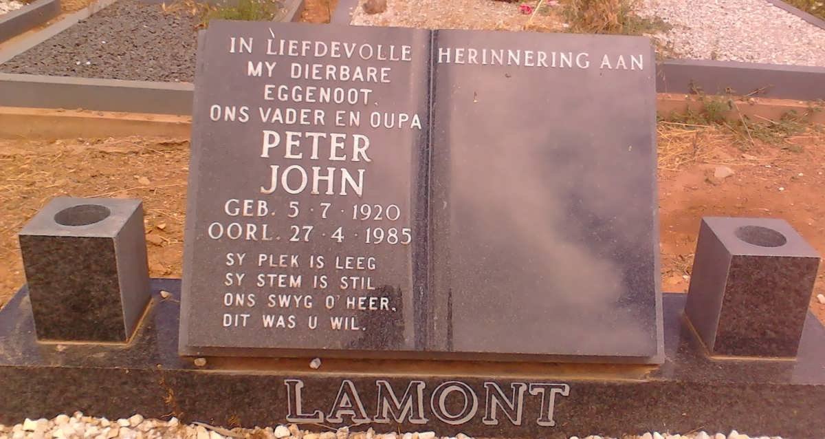LAMONT Peter John 1920-1985