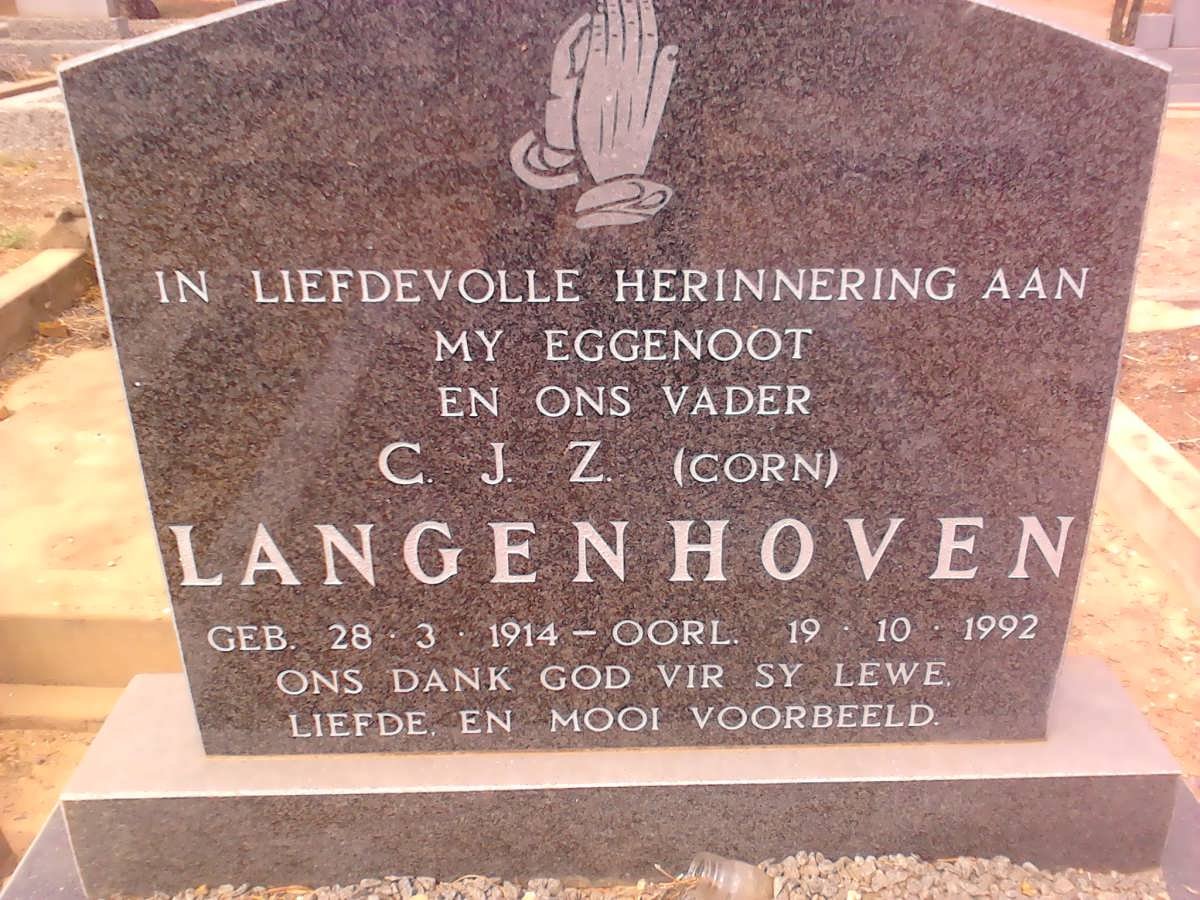LANGENHOVEN C.J.Z. 1914-1992