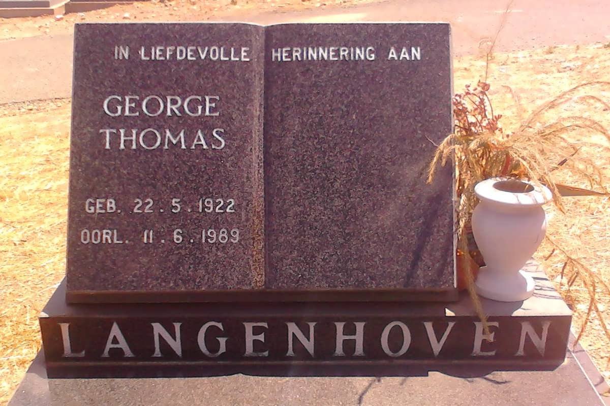 LANGENHOVEN George Thomas 1922-1989