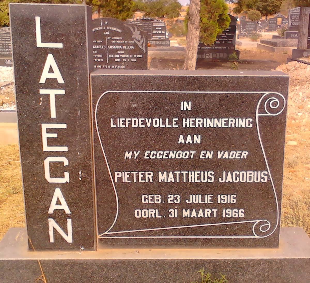 LATEGAN Pieter Mattheus Jacobus 1916-1966