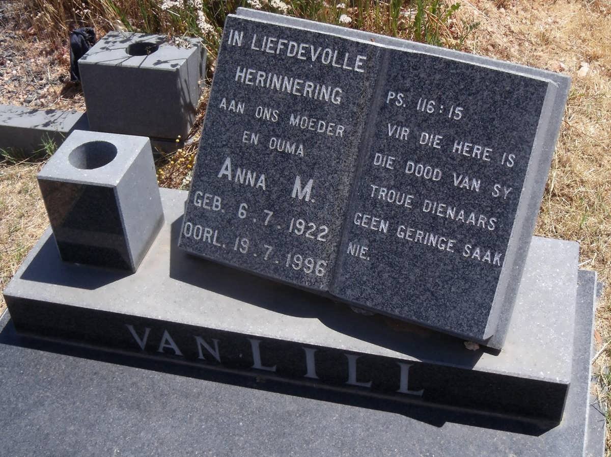 LILL Anna M., van 1922-1996