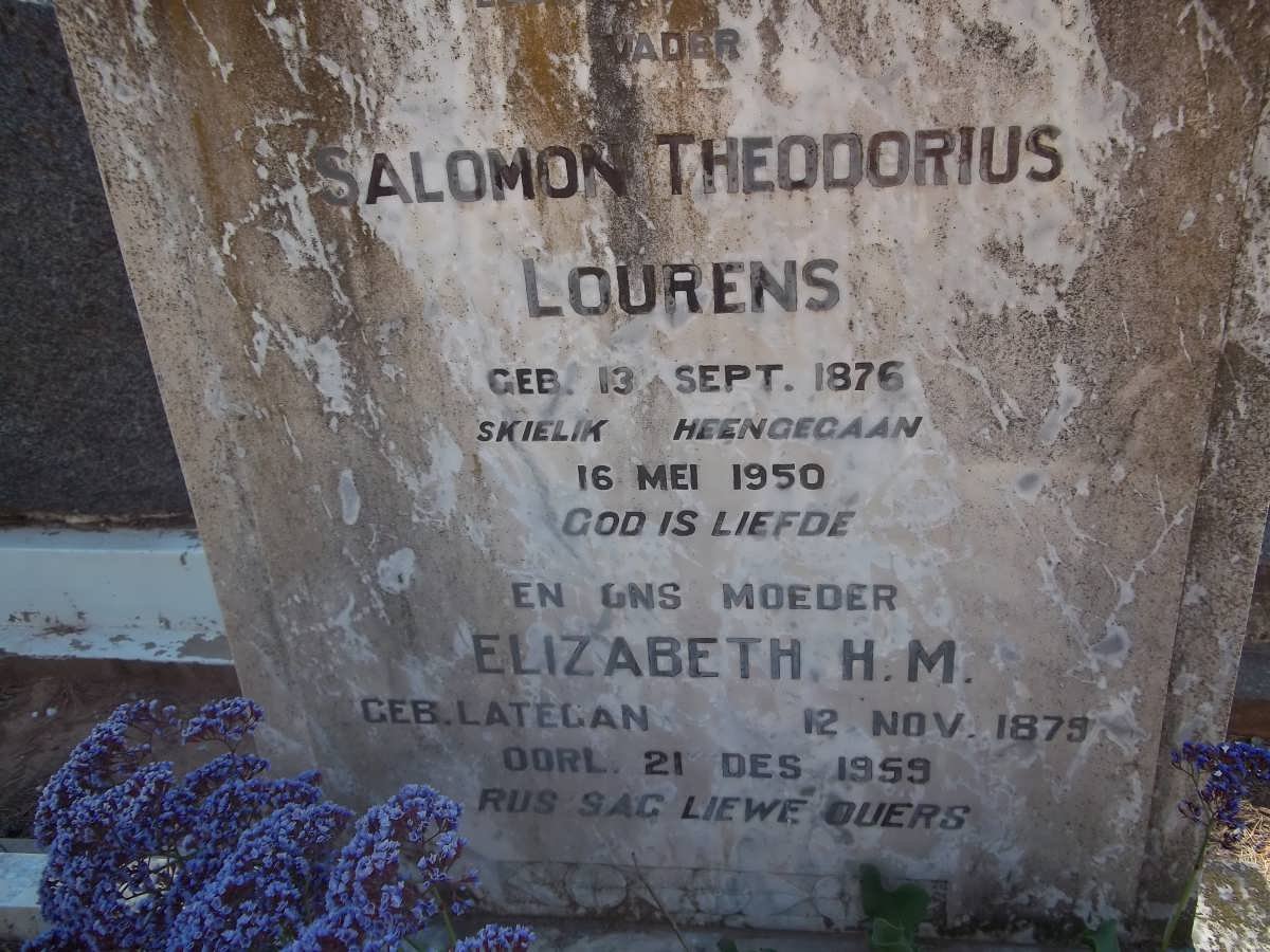 LOURENS Salomon Theodorius 1876-1950 &amp; Elizabeth H.M. LATEGAN 1875-1955