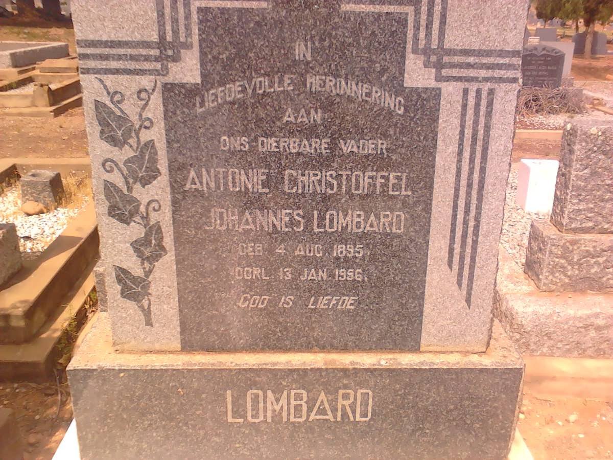LOMBARD Antoine Christoffel Johannes 1895-1956