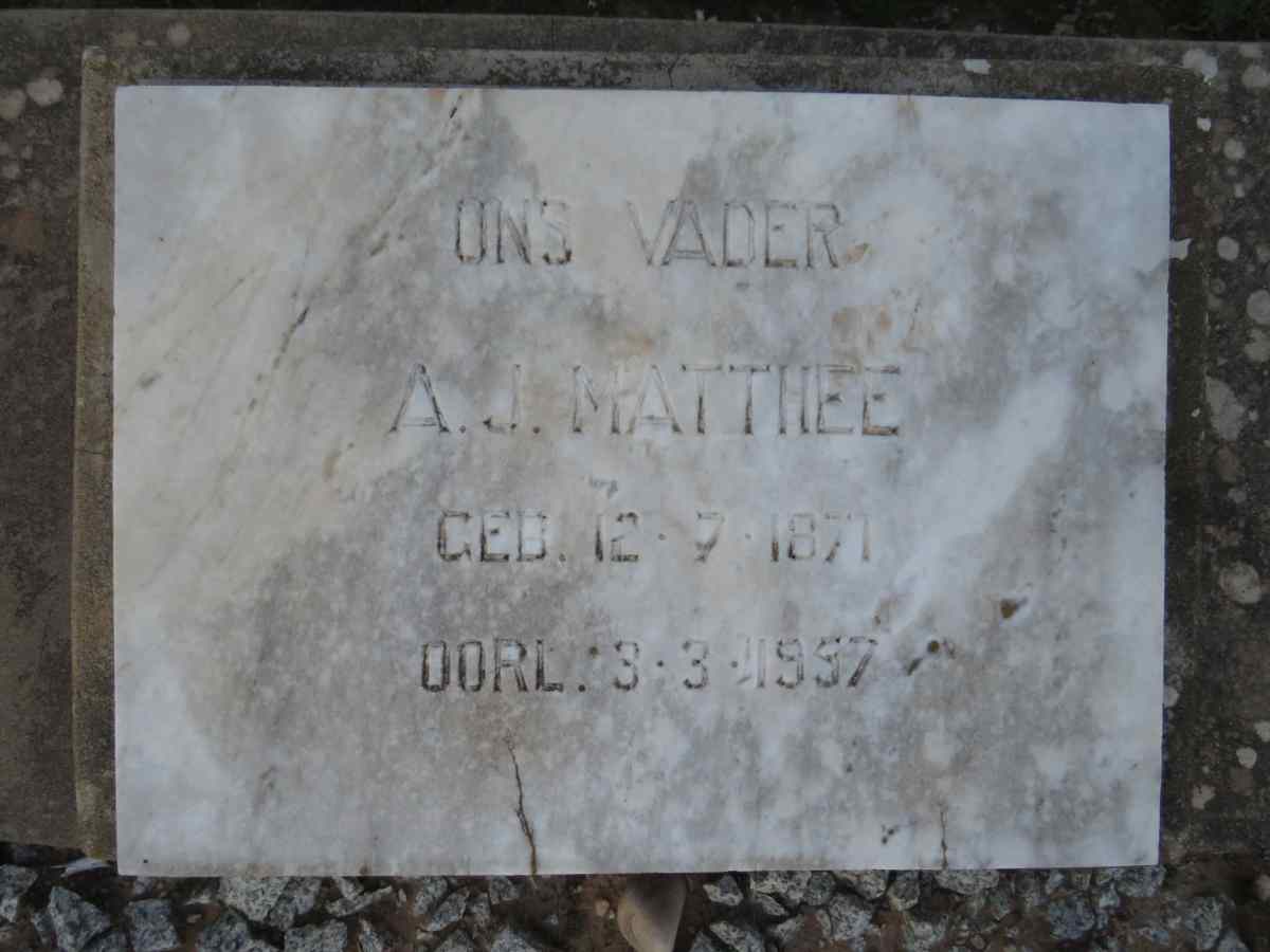 MATTHEE A.J. 1871-1957