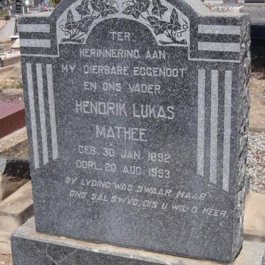 MATHEE Hendrik Lukas 1852-1953