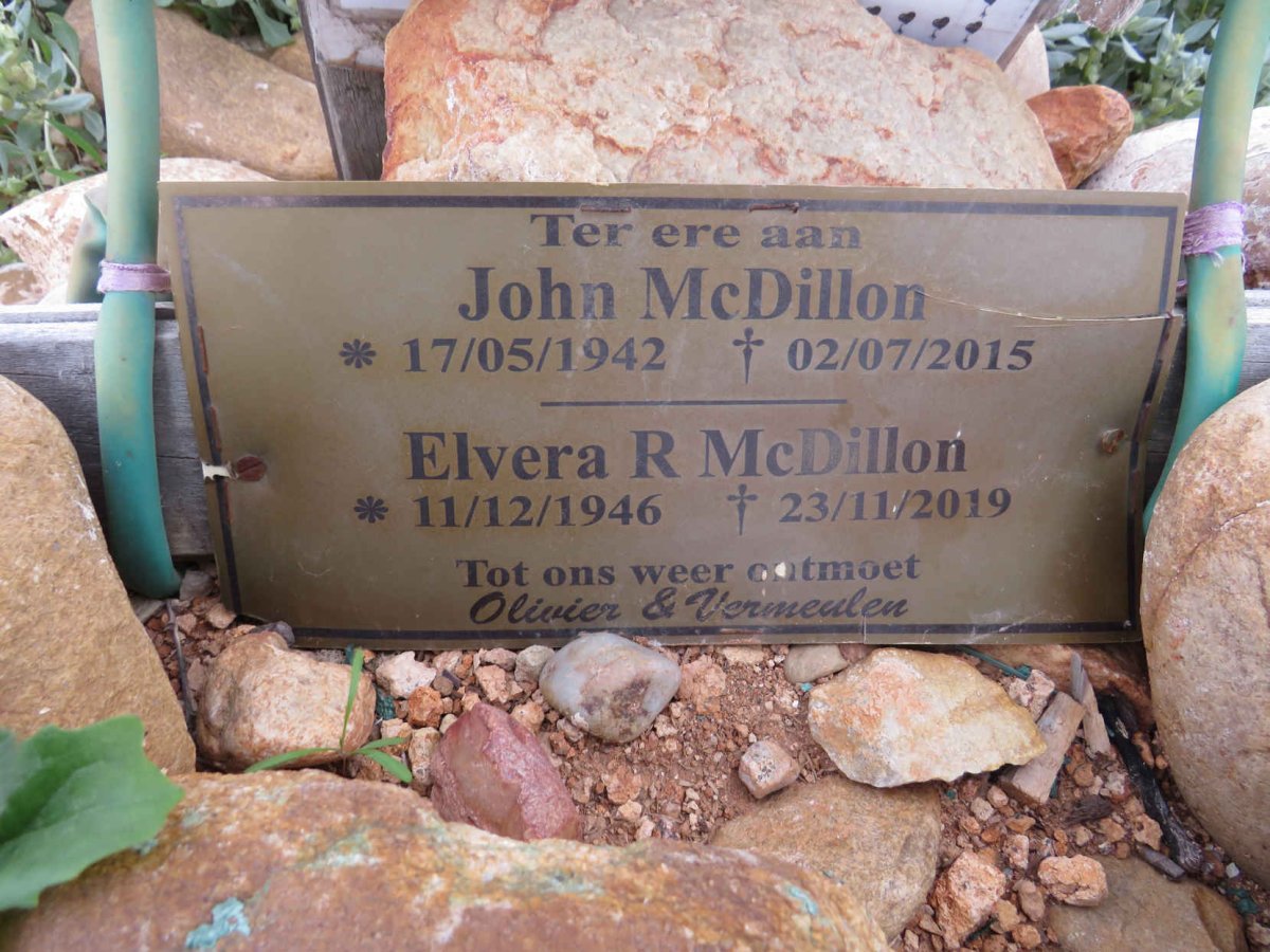 MCDILLON John 1942-2015 & Elvera R. 1946-2019