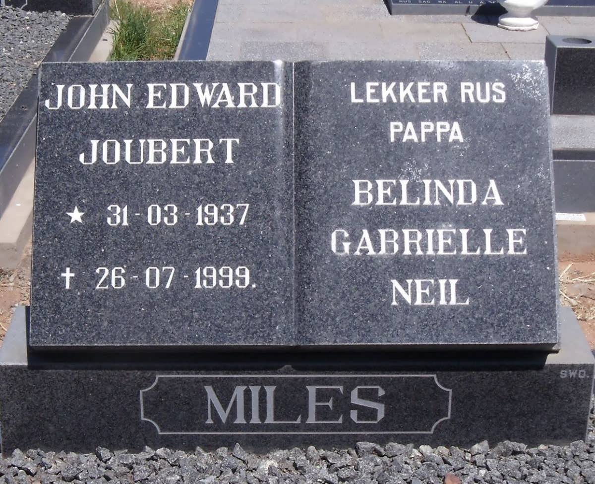 MILES John Edward Joubert 1937-1999