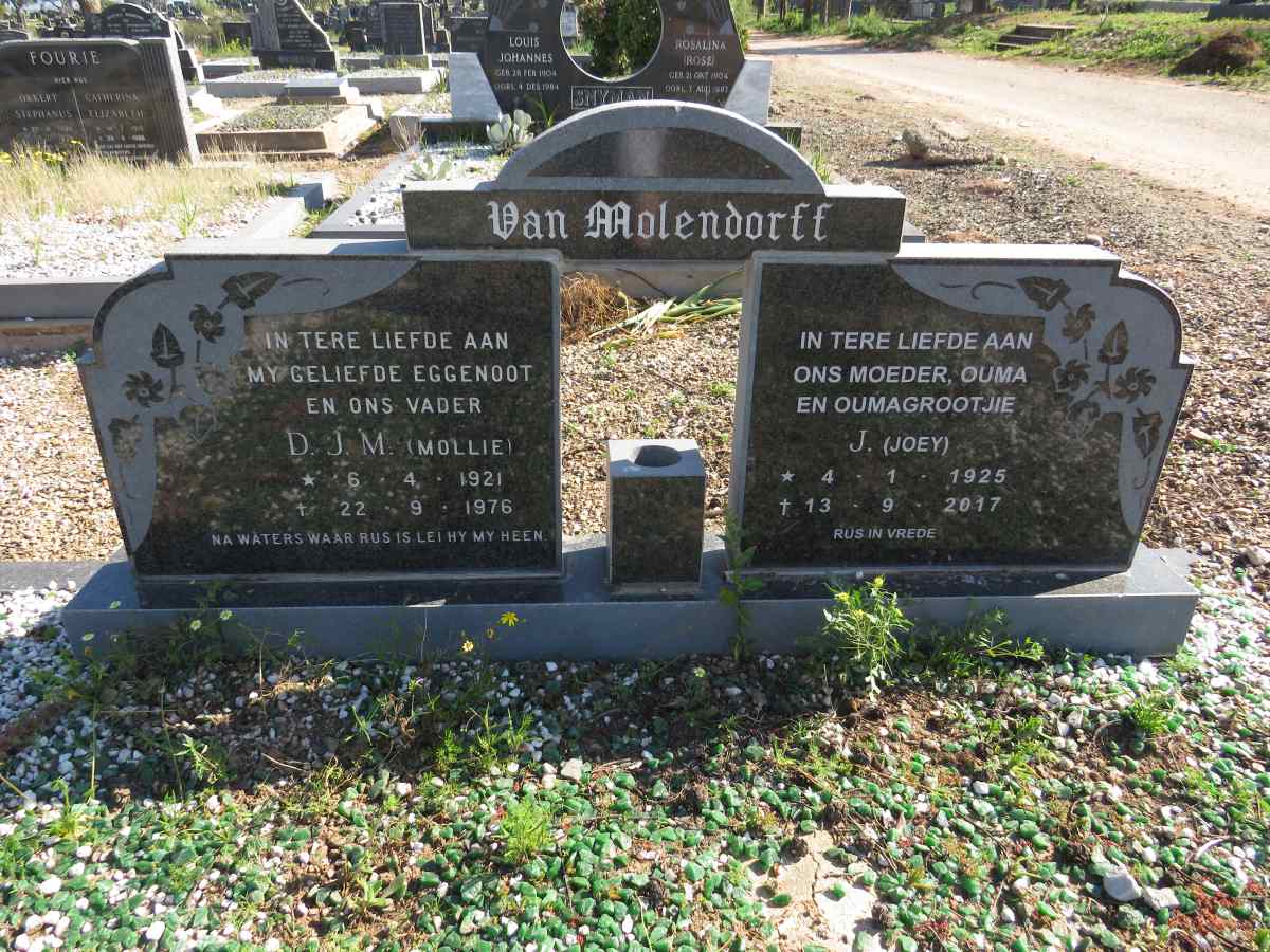 MOLENDORFF D.J.M., van 1921-1976 & J. 1925-2017