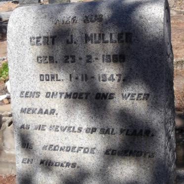 MULLER Gert J. 18??-1947