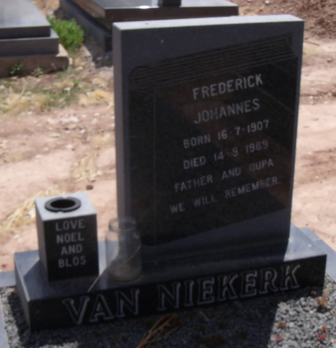 NIEKERK Frederick Johannes, van 1907-1989