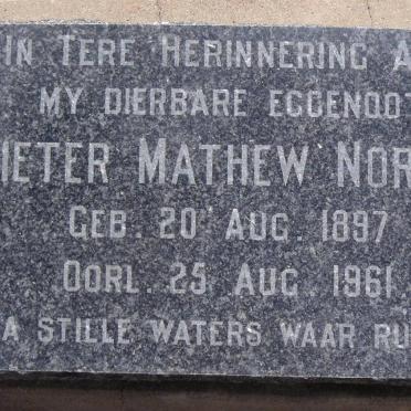 NORTJE Pieter Mathew 1897-1961