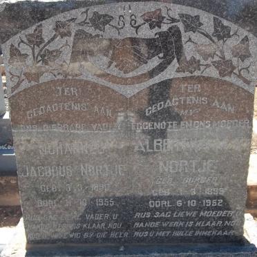 NORTJE Johannes Jacobus 1890-1955 &amp; Albertina BURGER 1899-1952