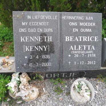 NORTJE Kenneth 1936-2000 & Beatrice Aletta SWIEGELAAR 1938-2012
