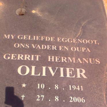 OLIVIER Gerrit Hermanus 1941-2006