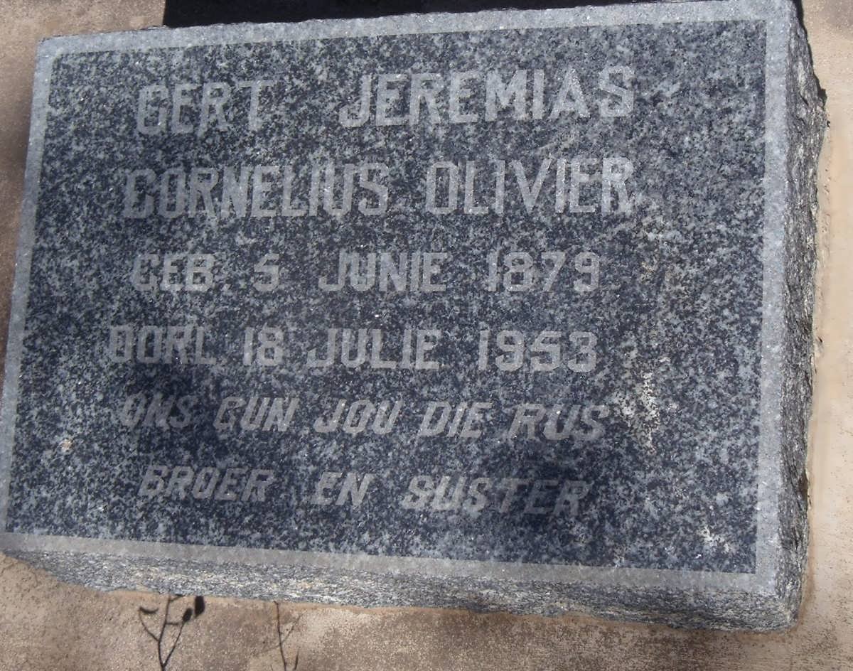OLIVIER Gert Jeremias Cornelius 1879-1953