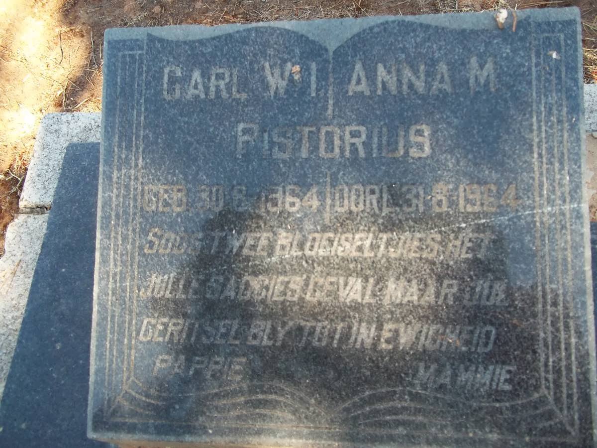 PISTORIUS Carl W.I. 1964-1964 :: PISTORIUS Anna M. 1964-1964