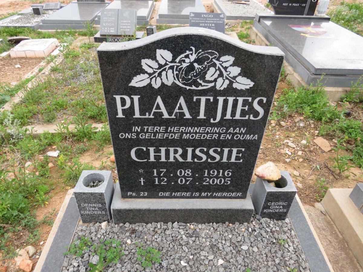 PLAATJIES Chrissie 1916-2005