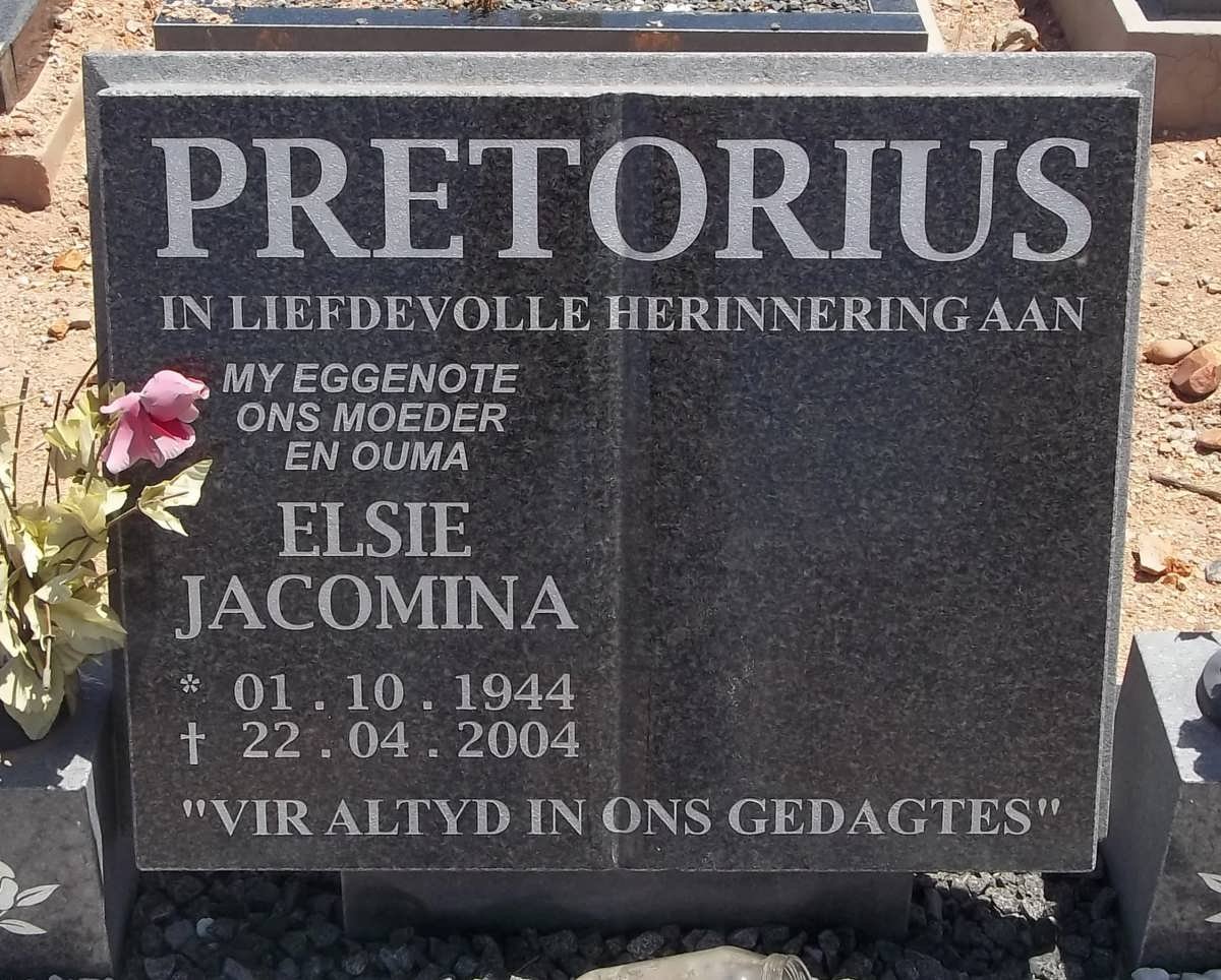 PRETORIUS Elsie Jacomina 1944-2004