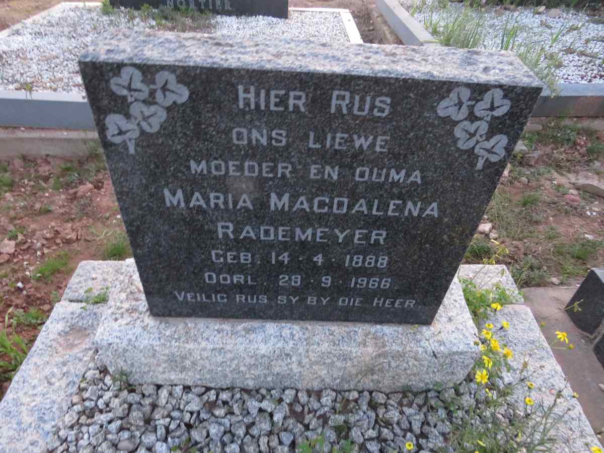 RADEMEYER Maria Magdalena 1888-1966
