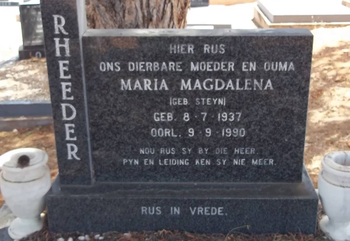 RHEEDER Maria Magdalena nee STEYN 1937-1990