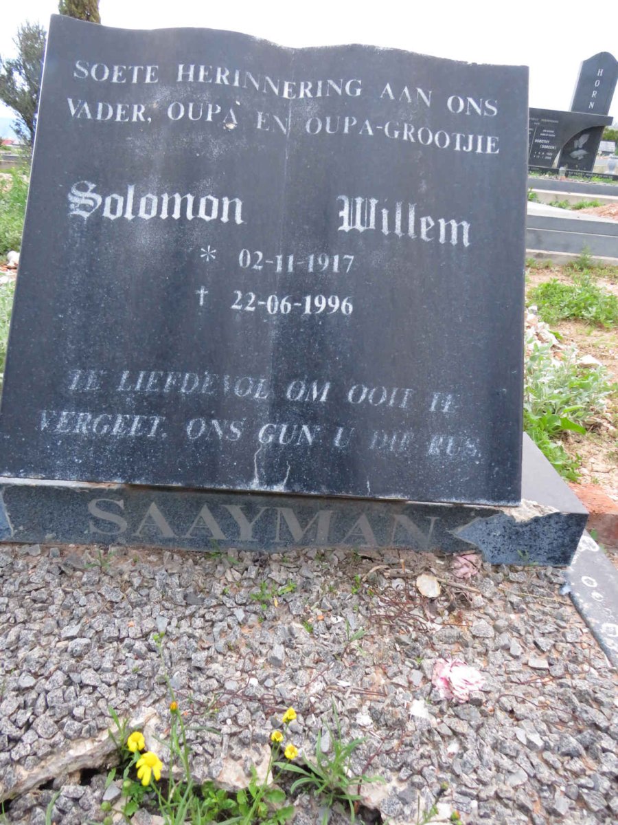 SAAYMAN Solomon Willem 1917-1996