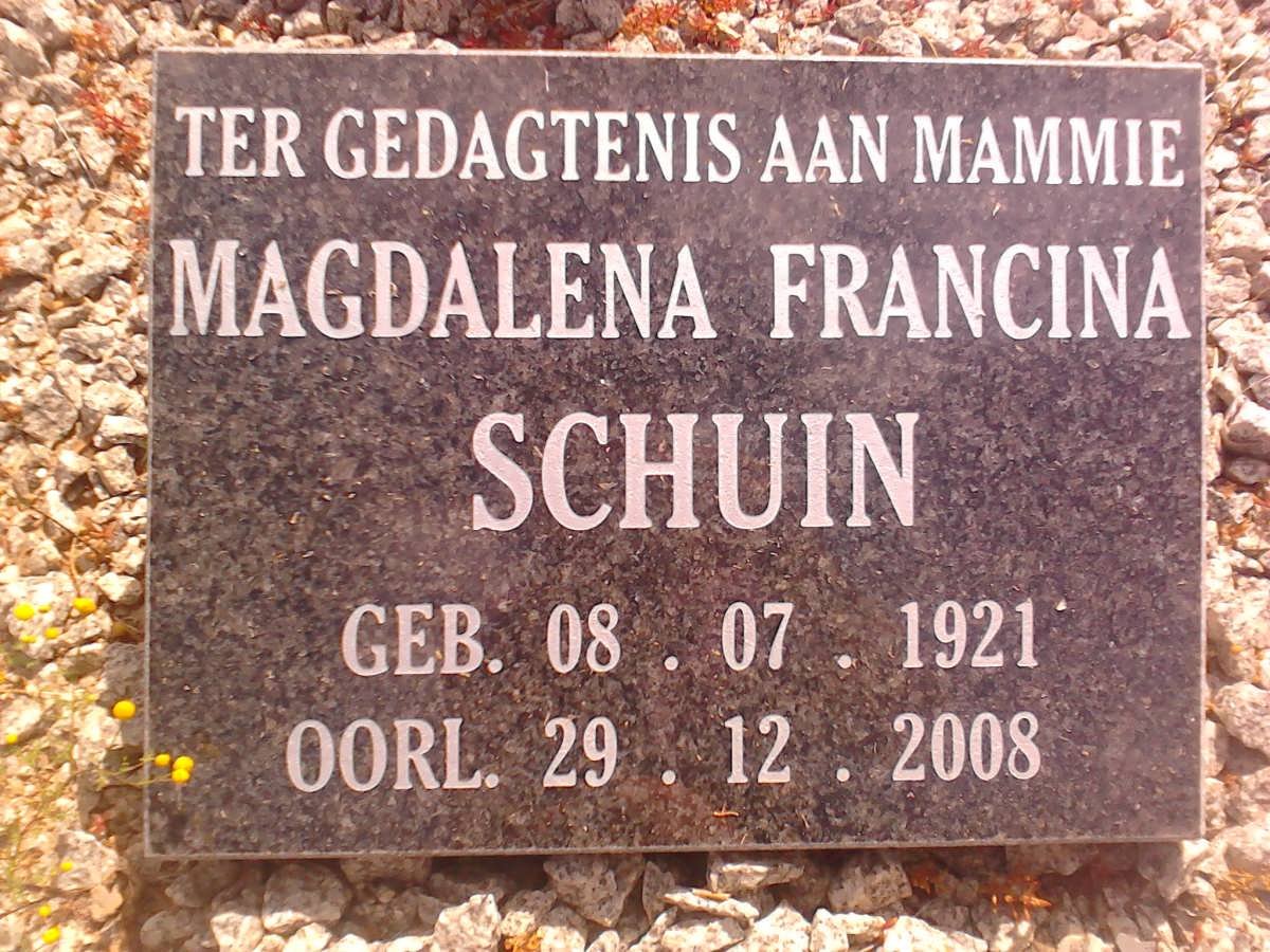 SCHUIN Magdalena Francina 1921-2008