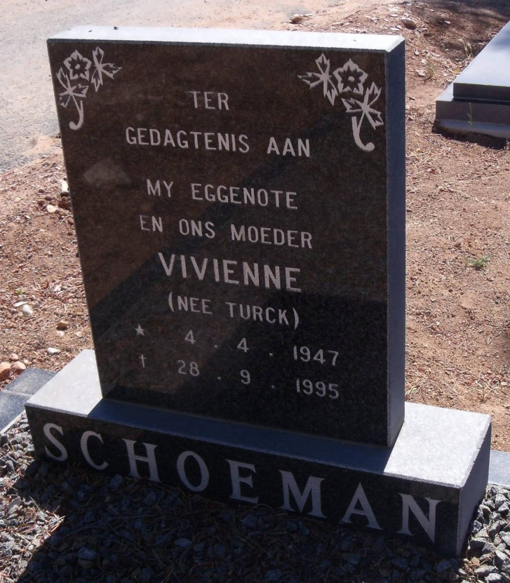 SCHOEMAN Vivienne nee TURCK 1947-1995