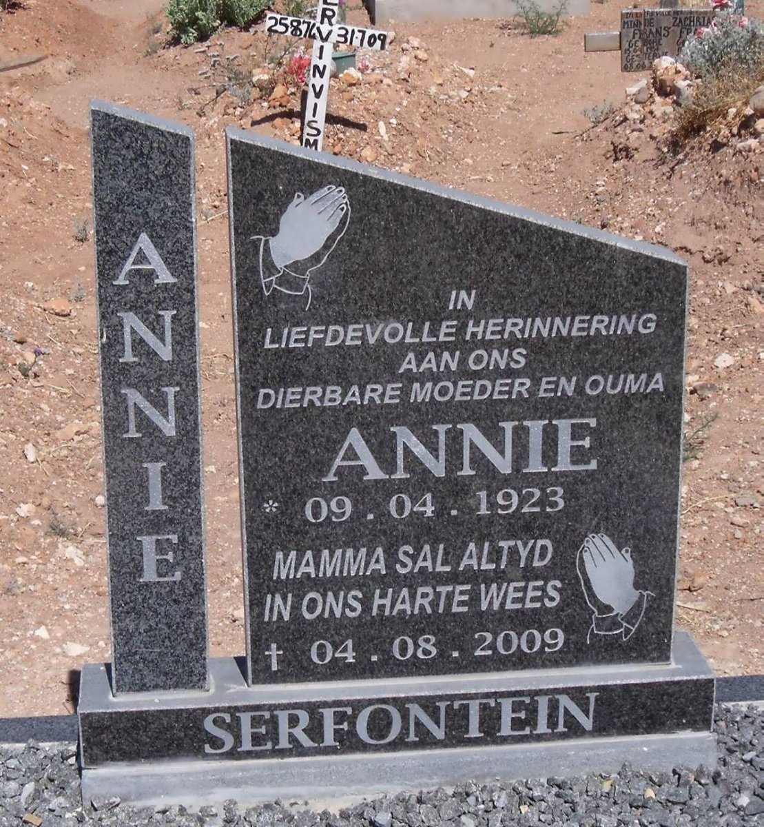 SERFONTEIN Annie 1923-2009