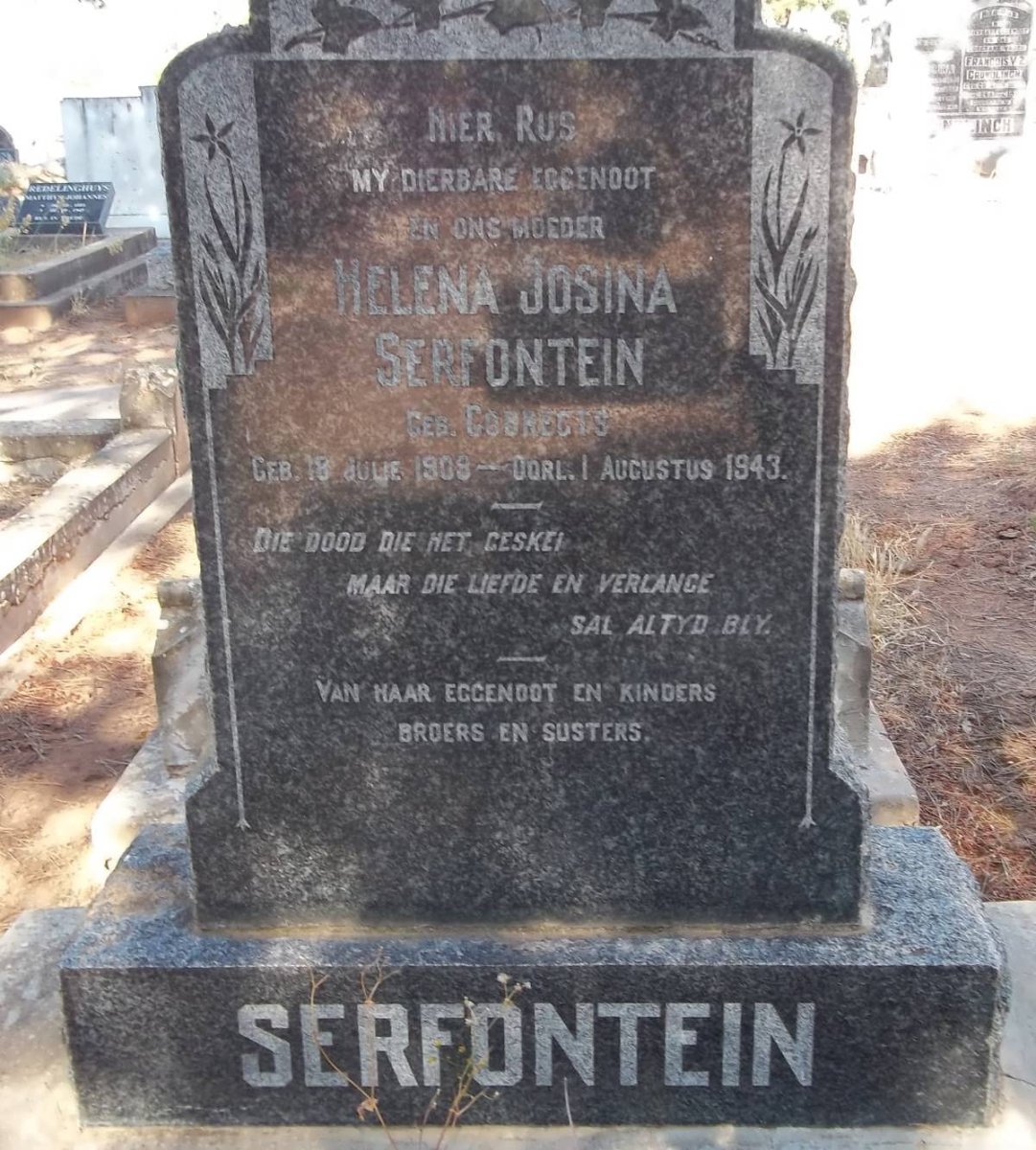 SERFONTEIN Helena Josina nee GEBREGTS 1909-1943