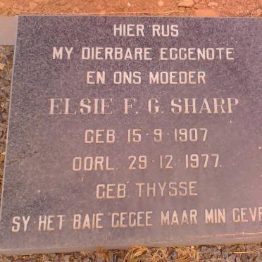 SHARP Elsie F.G. nee THYSSE 1907-1977