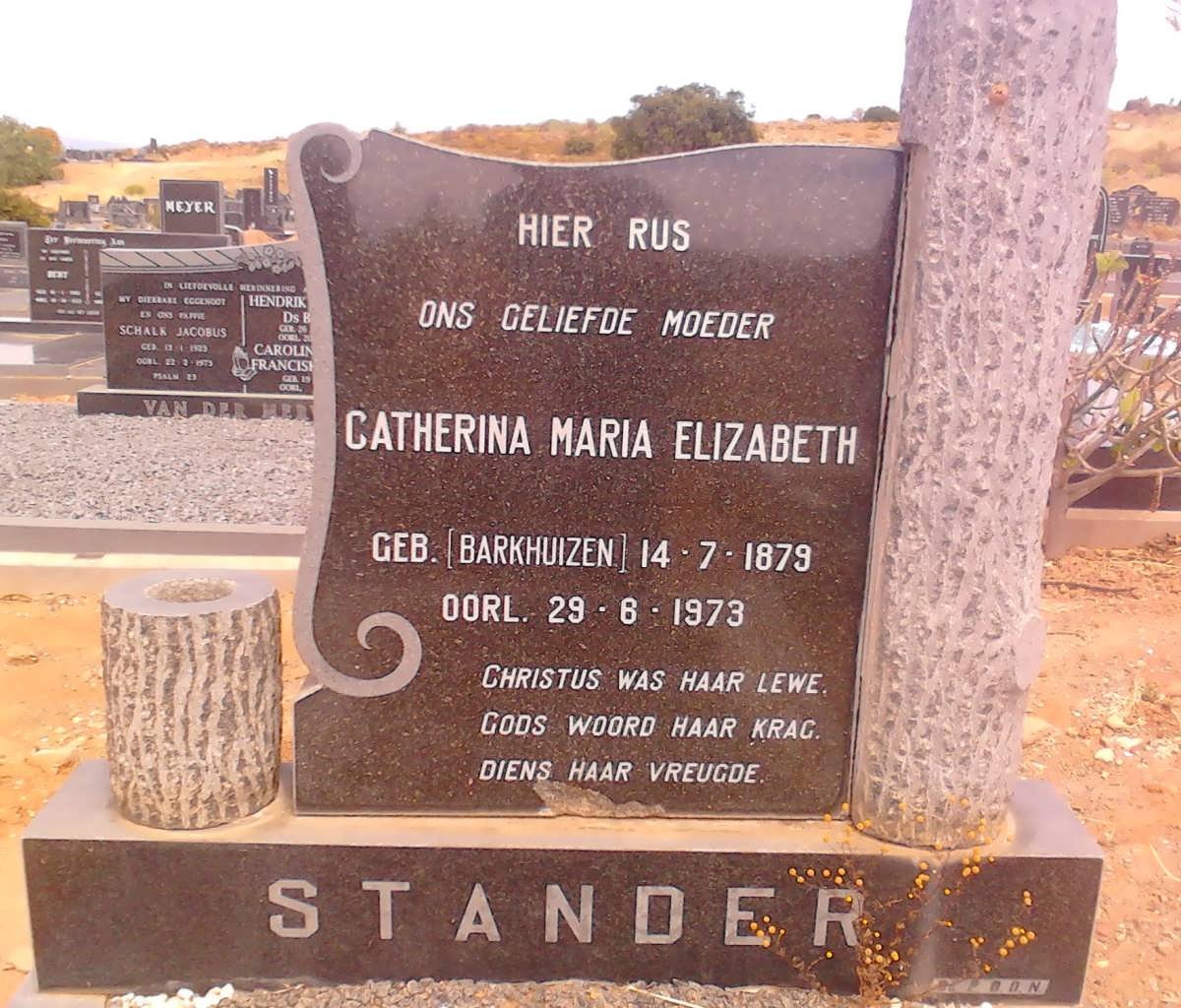 STANDER Catherina Maria Elizabeth nee BARKHUIZEN 1879-1973