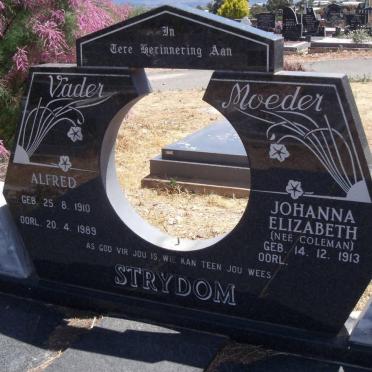 STRYDOM Alfred 1910-1989 &amp; Johanna Elizabeth COLEMAN 1913-