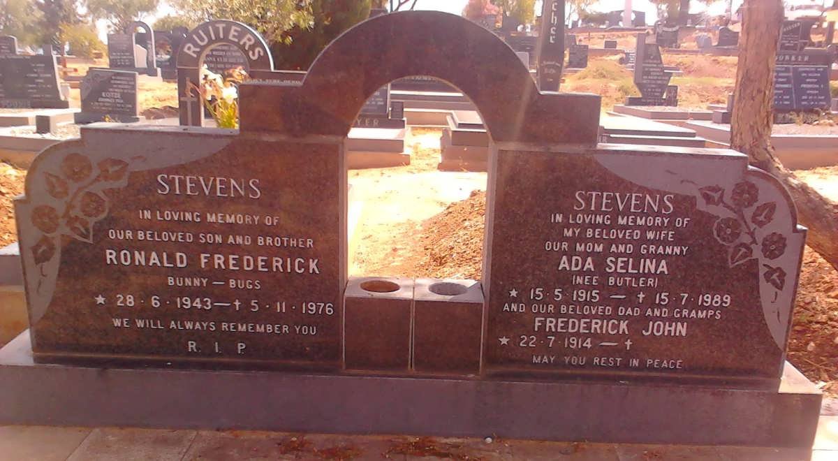STEVENS Ronald Frederick 1943-1976 :: STEVENS Frederick John 1914- &amp; Ada Selina BUTLER 1915-1989