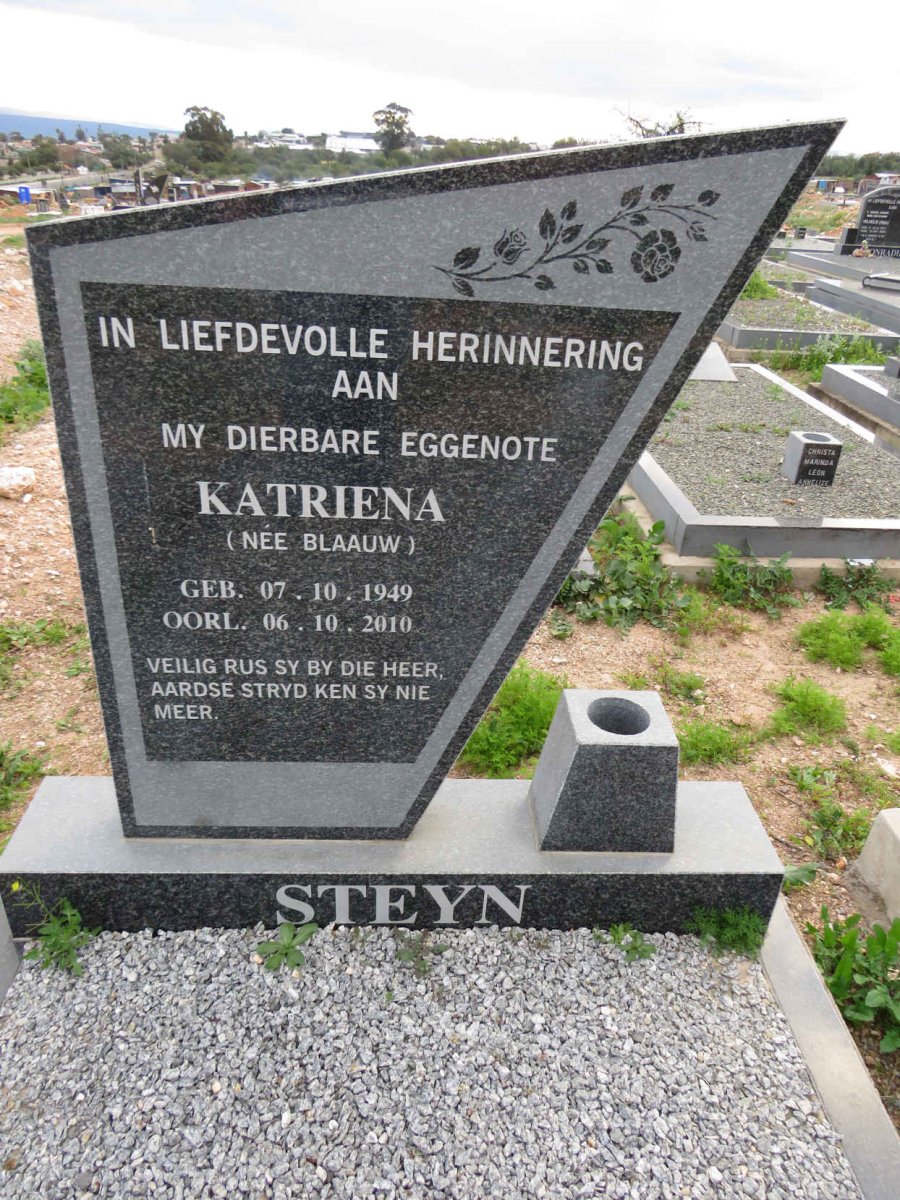 STEYN Katriena nee BLAAUW 1949-2010