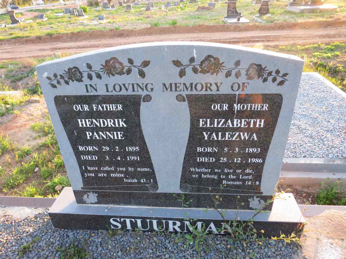 STUURMAN Hendrik Pannie 1895-1991 & Elizabeth Yaleswa 1893-1986 