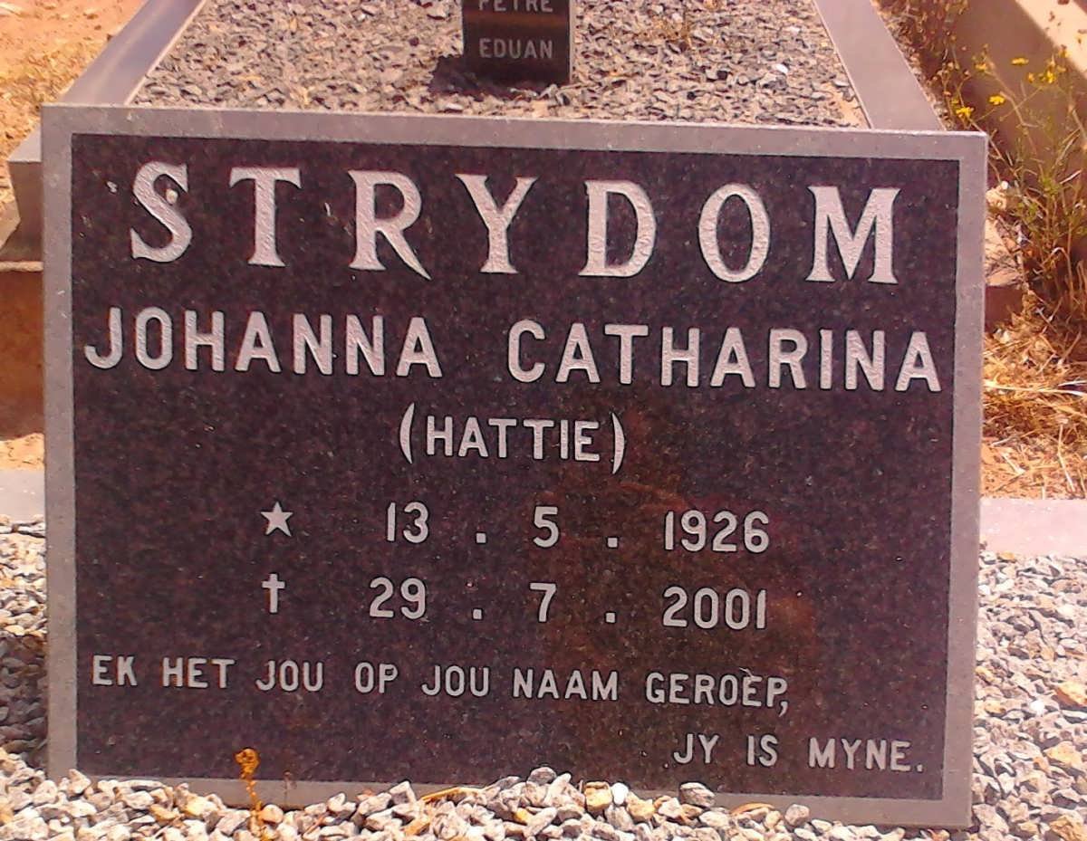 STRYDOM Johanna Catharina 1926-2001