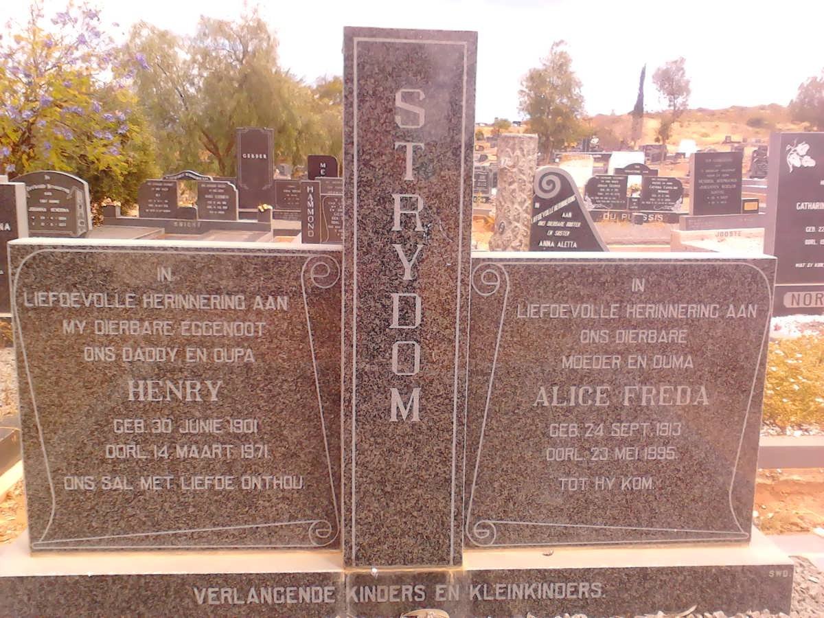 STRYDOM Henry 1901-1971 &amp; Alice Freda 1913-1995