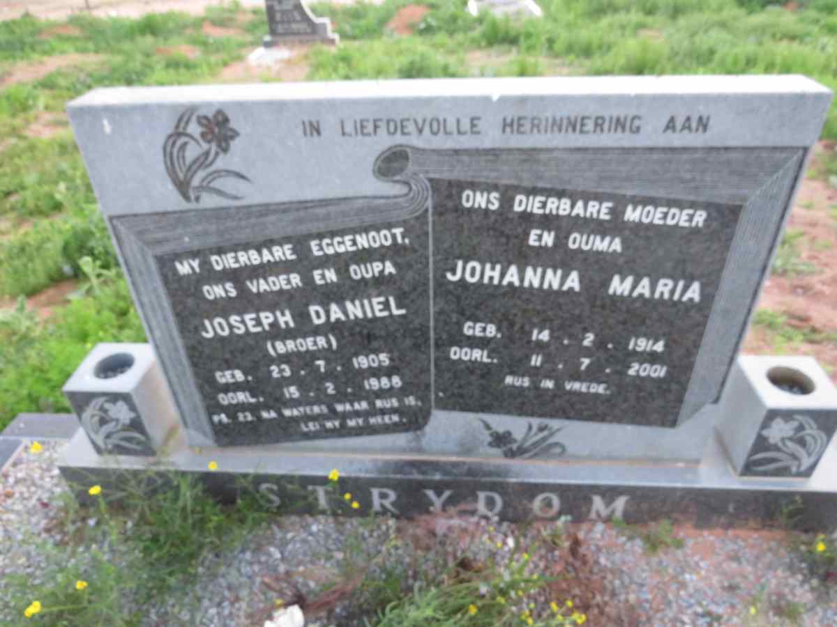 STRYDOM Joseph Daniel 1905-1988 & Johanna Maria 1914-2001