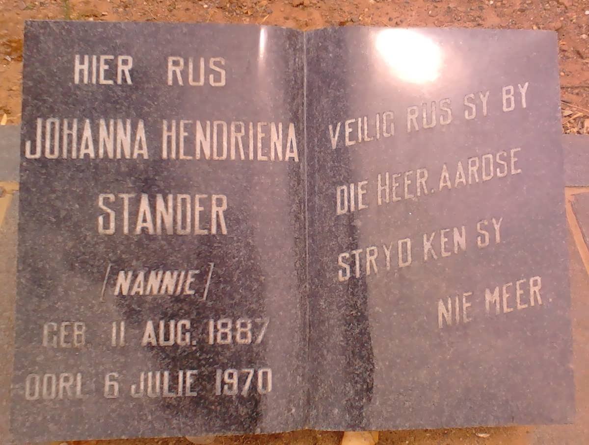 STANDER Johanna Hendriena 1887-1970