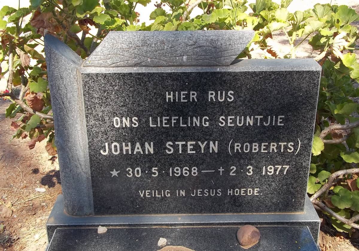 STEYN Johan [Roberts] 1968-1977