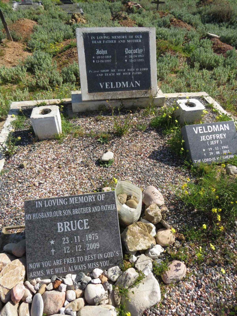 VELDMAN Dorothy 1913-1995 & John 1919-1997 :: VELDMAN Jeoffrey 1942-2015 :: ? BRUCE 1975-2009