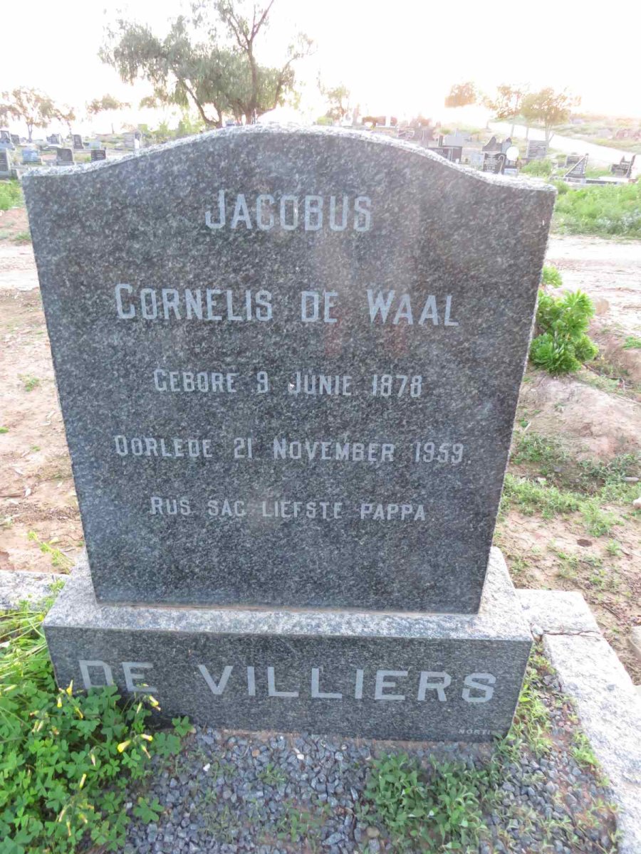 VILLIERS Jacobus Cornelis de Waal, de 1878-1959