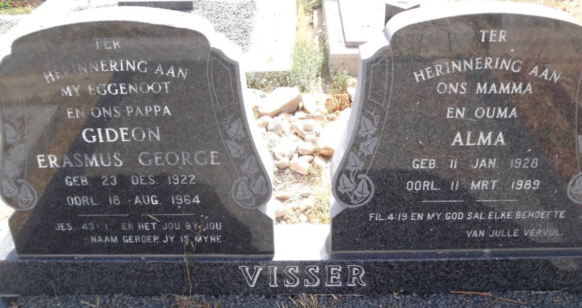 VISSER Gideon Erasmus George 1922-1964 &amp; Alma 1928-1989