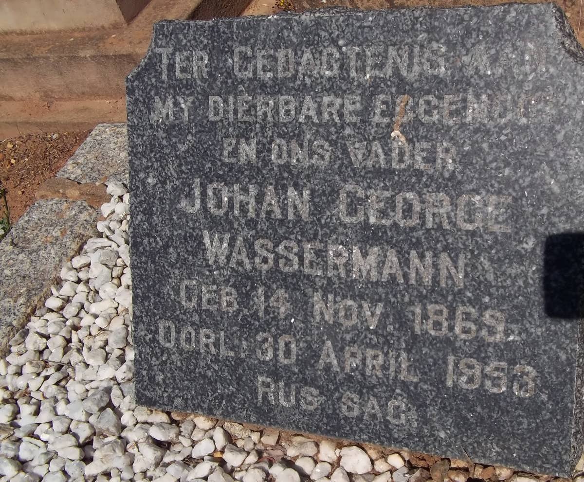 WASSERMAN Johan George 1869-1953